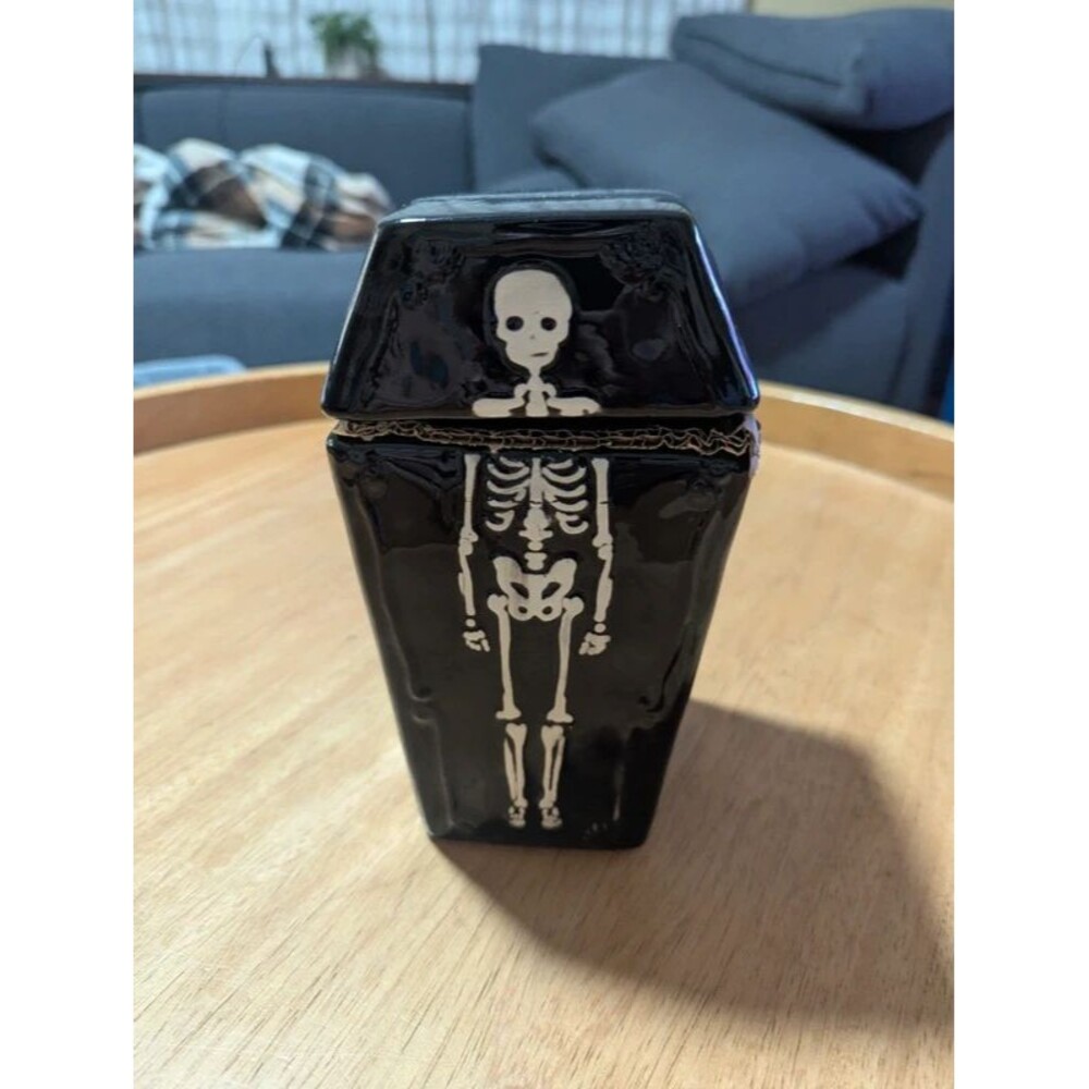 New Halloween Coffin Cookie or Candy Jar